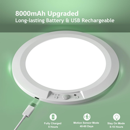 Rechargeable motion-sensor ceiling light with remote, view 2