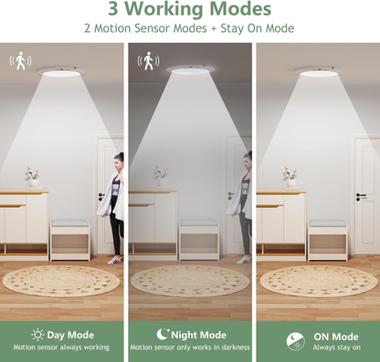 Rechargeable motion-sensor ceiling light with remote, view 3