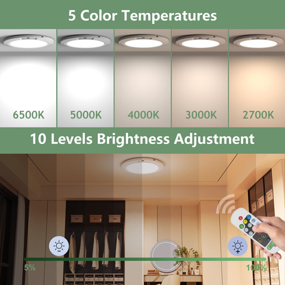 Rechargeable motion-sensor ceiling light with remote, view 4