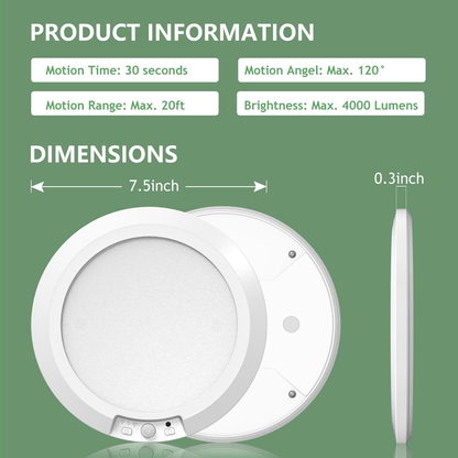 Rechargeable motion-sensor ceiling light with remote, view 7