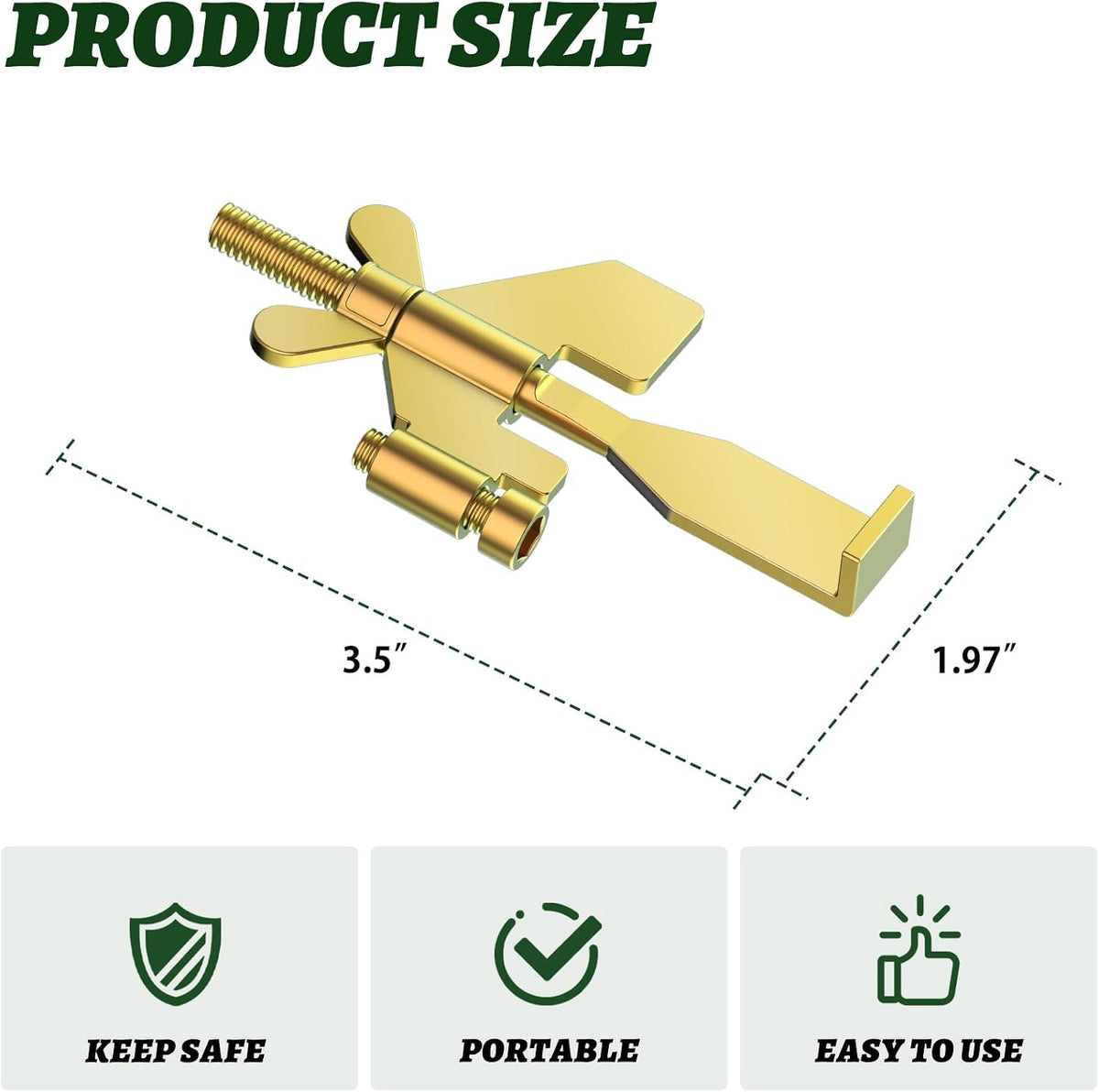 1 PCS Gold Portable Door Lock,Heavy-Duty Portable Door Lock for Home, Travel, Hotels, Apartments